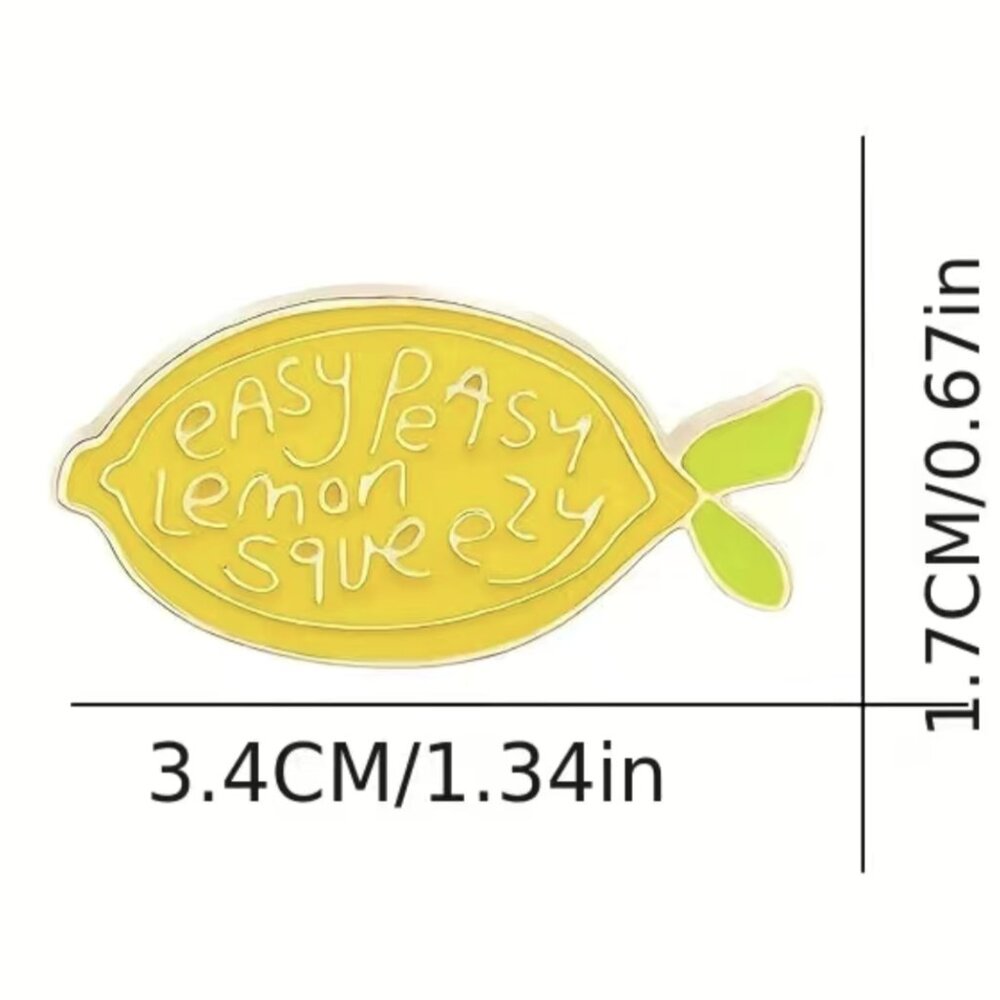 NEW! Easy Peasy Lemon Squeezy Enamel Pin Brooch Yellow Fun! Sassy - Picture 3 of 7